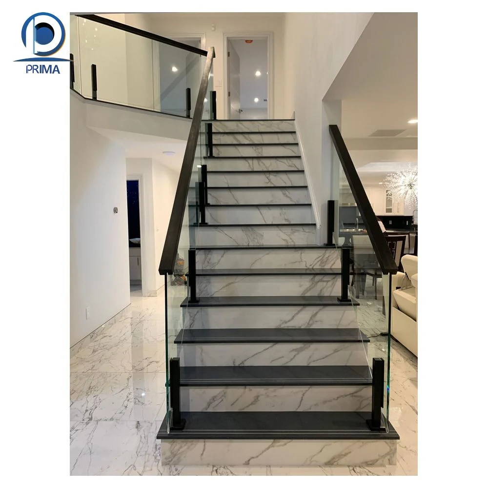 Prima Tempered Glass Panel Floating Stair China Products Invisible Steel Stringer Hot Sell Wooden Floating Staircase with Landing Hidden Cantilever Stairs