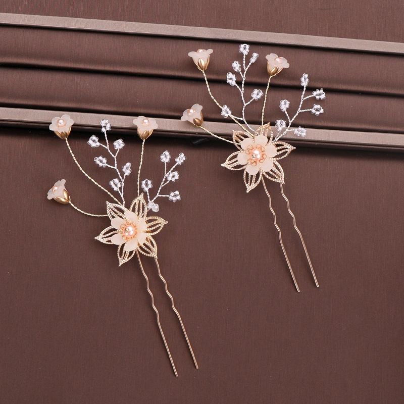 Klassische handgefertigte Braut Kopfstück Blume Haar Pin-Sets für Hochzeit Zubehör