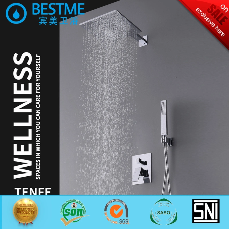 High Quality Brass Concealed Wall Mounted Rainfall Shower (Bf-60106g)