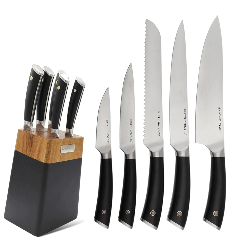 Ensemble de couteaux de cuisine de chef ensemble de blocs de couteaux noirs couteau de cuisine