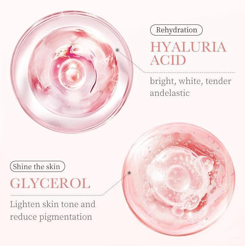 Hyaluronic Acid Skin Care Gift Set Rose Skin Care 6-Piece Set Facial Cleanser Toner Face Cream Serum Lotion Eye Cream