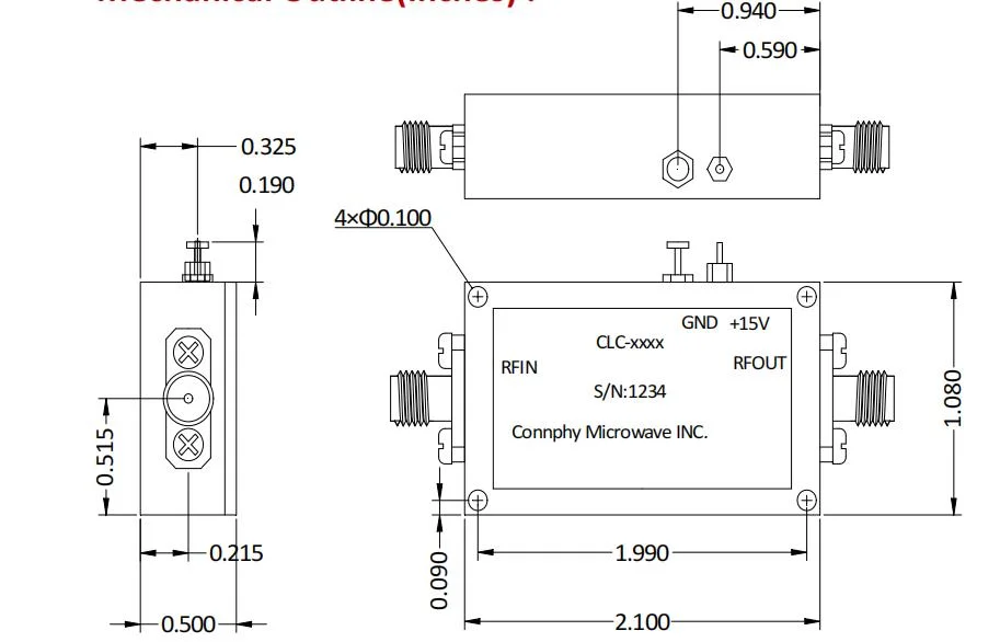 La banda de P a 30MHz de banda S~3000MHz de banda ancha, Amplificador de potencia medio módulo RF para los sistemas de comunicación