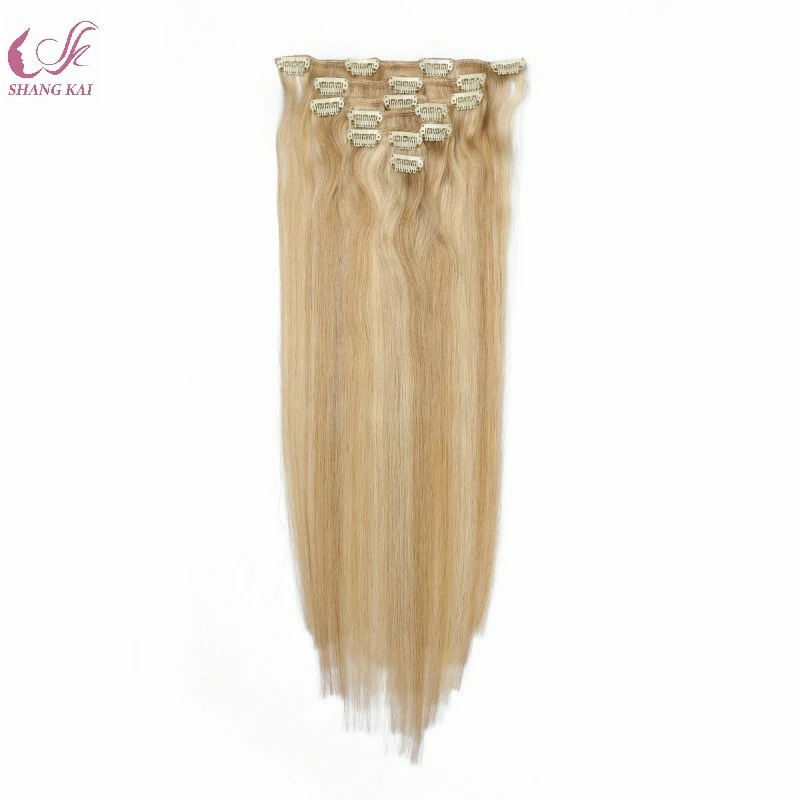 La belleza humana brasileño Hair Extension Clip Hair Extension Virgen brasileño cabello humano.