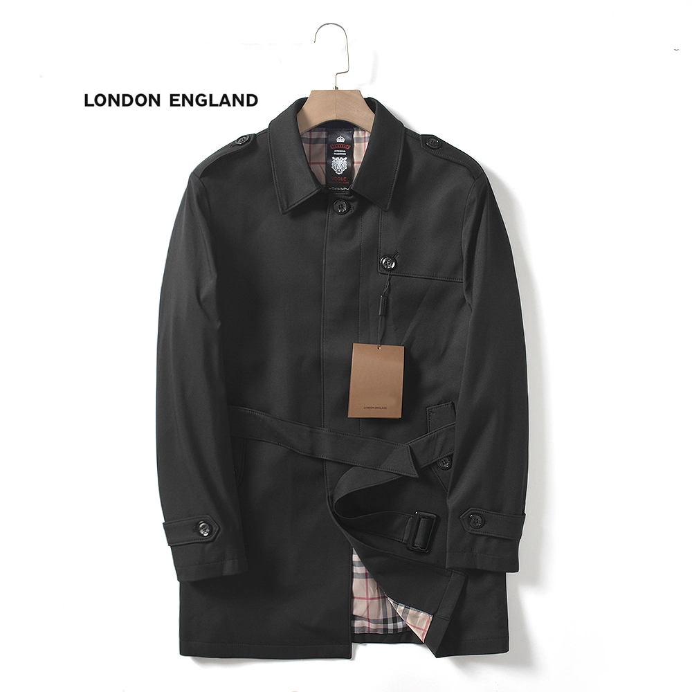 Marca de lujo de Londres cheque reversible Bomber Trench Coat corto Gabardina Heritage