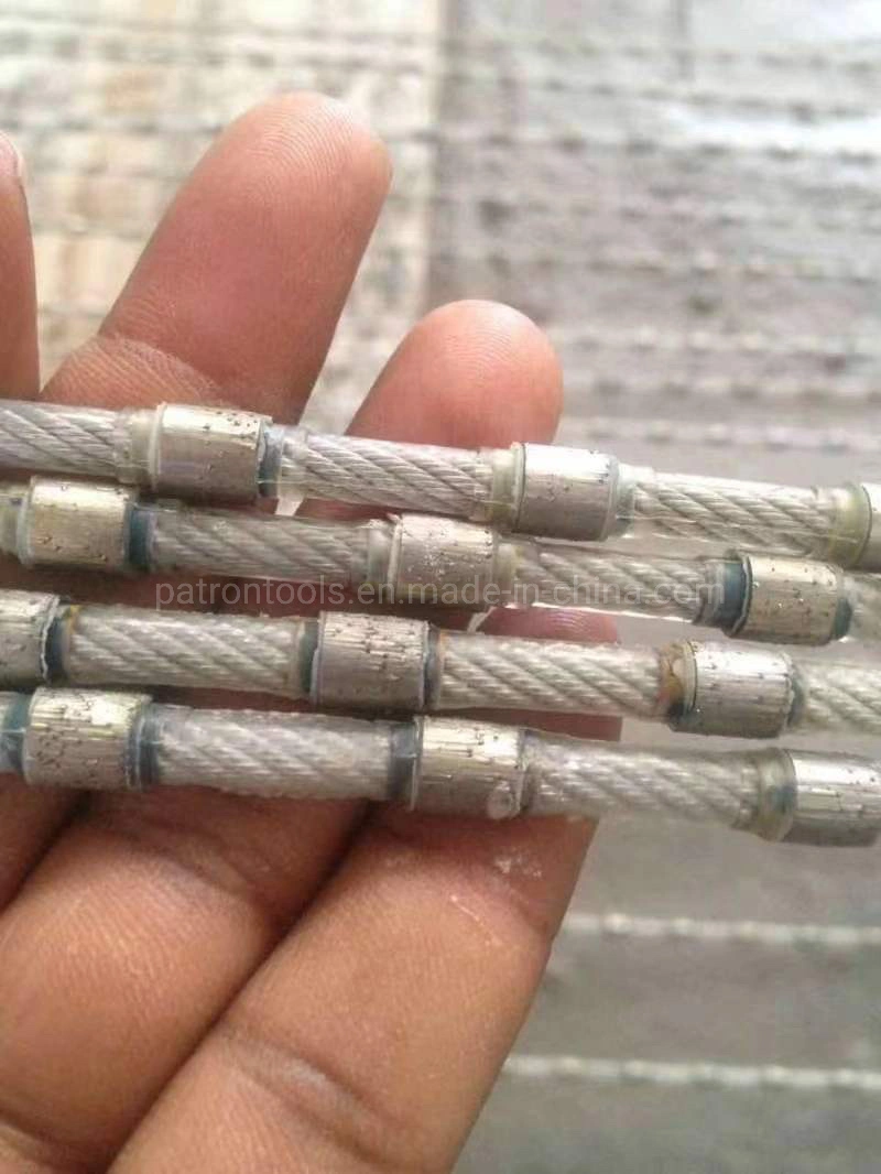 Diamond vacuum Brazed Beads Spring Connection Saw Wire for Marble Quarry