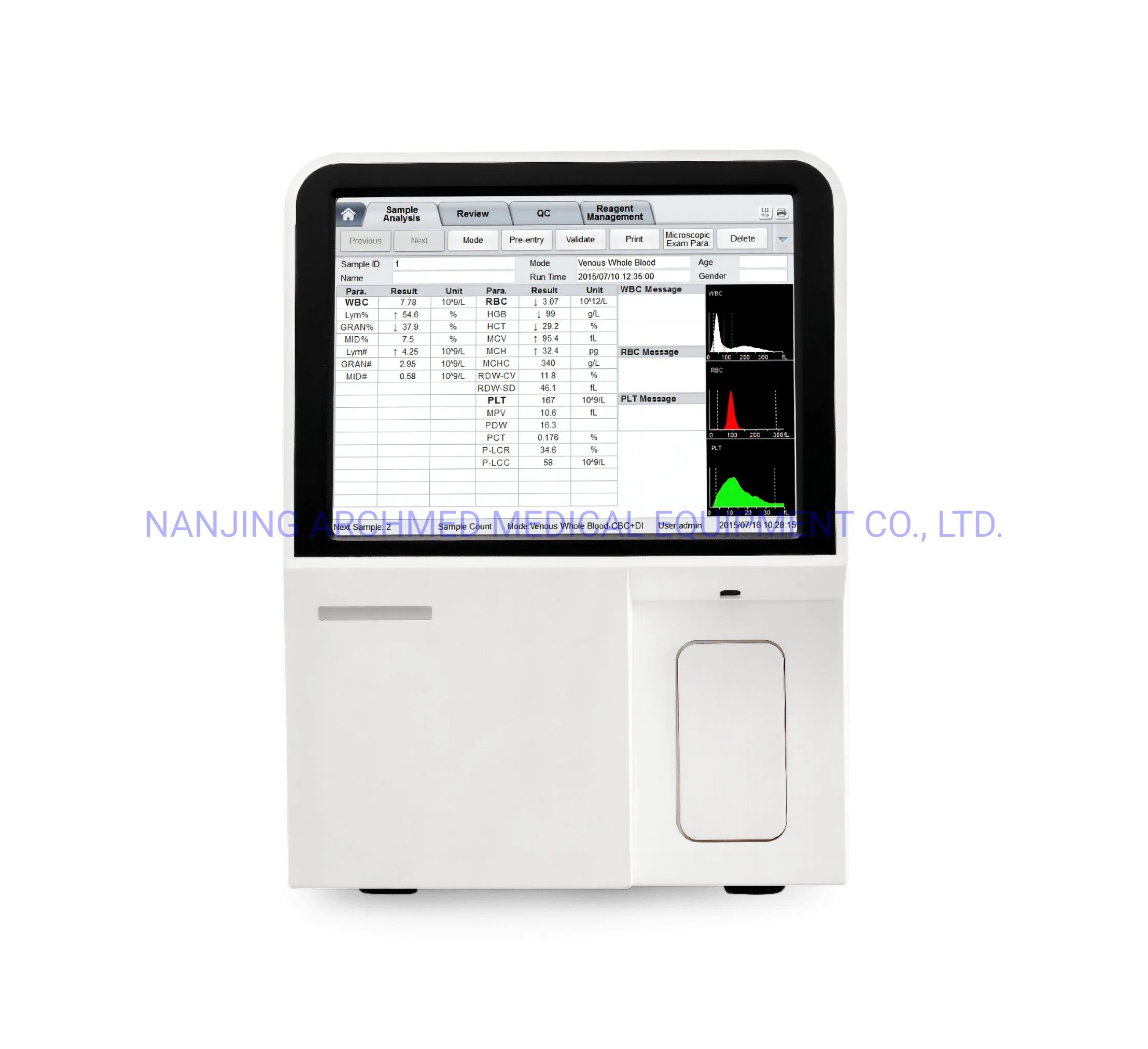 Laboratory Equipment3-Part Hematology Analyzer With10.4 Inches TFT Touch Screen