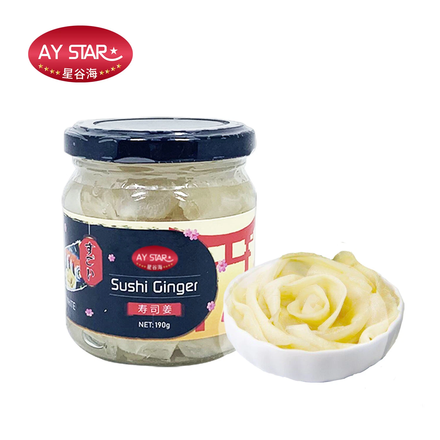 Cor-de-rosa branca 190g 1kgs Pacote receitas legumes Pickled Sushi Gengibre