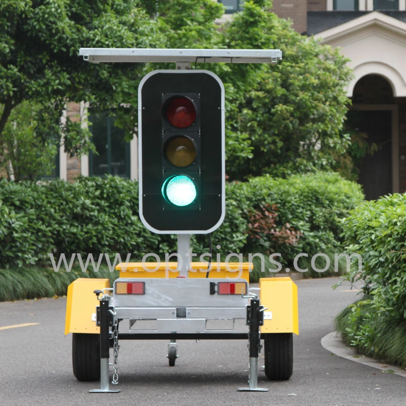 Opt23n Wireless Ampelsteuerung Solar Mobile Tragbarer Verkehr Ampel Tricolor