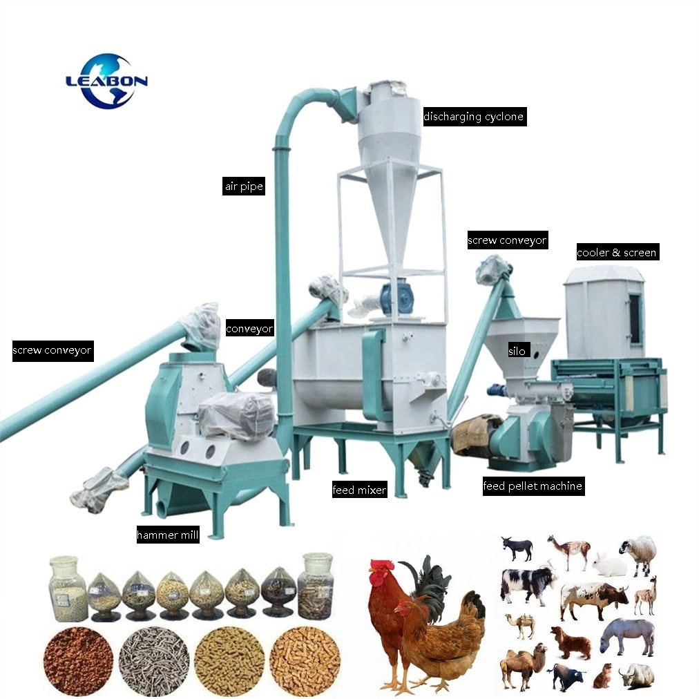 CE 2t/H Animal Feed Machine Feed Pellet Machine Poultrry Cattle Chicken Feed Production Line Feed Processing Machinery