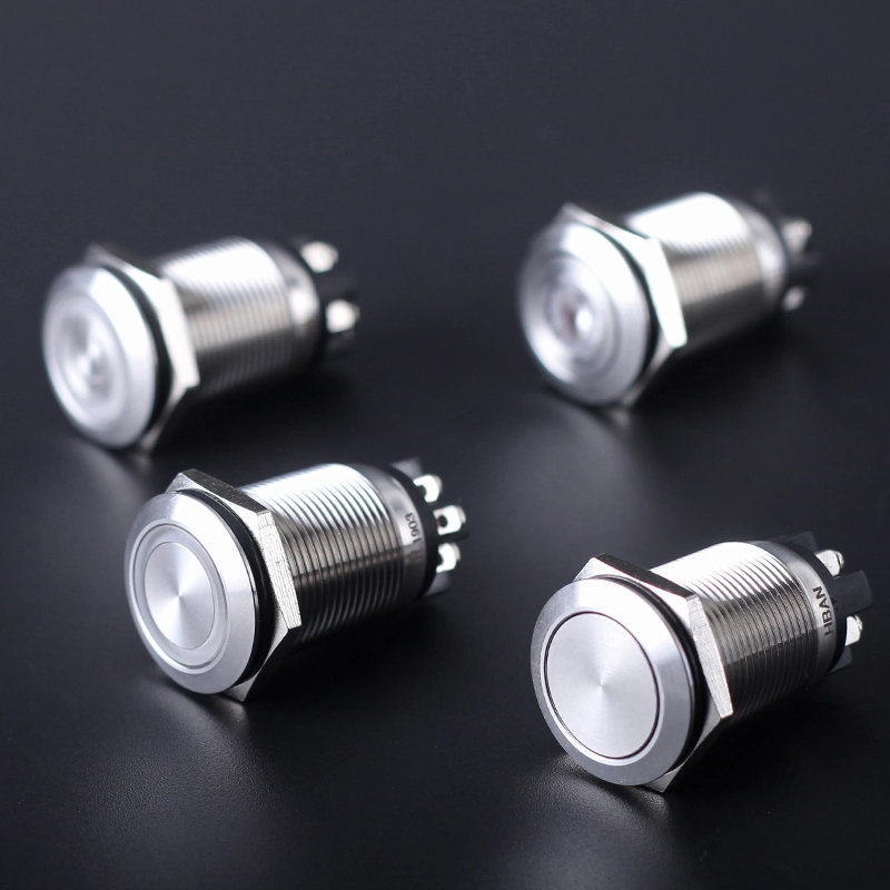 Stainless Steel Waterproof 220volt Illuminated Switch 30mm Button with Screw