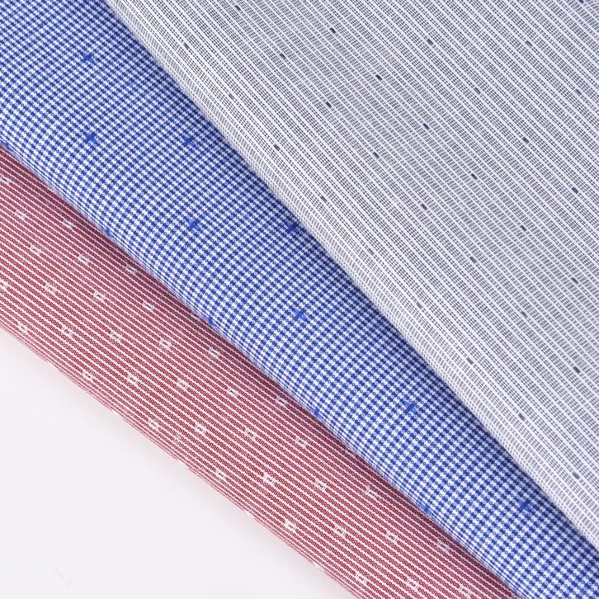 80/20 Polyester Cotton Cross Pattern Woven Checked Fabric for School Uniform Shirt