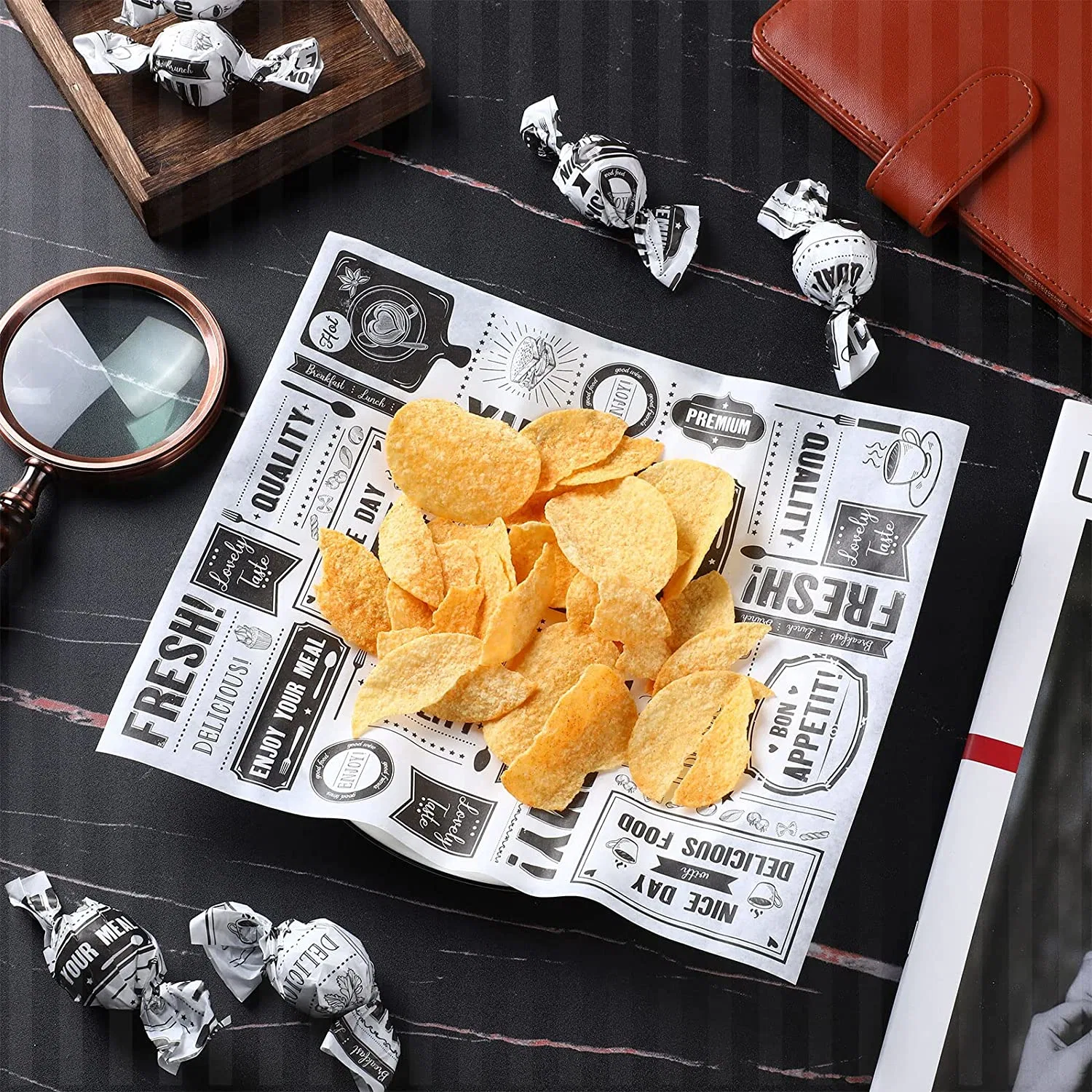 Newsprint Wax Paper Greaseproof Tray Liners Waterproof Wrapping Tissue Food Picnic Paper for Home Kitchen Baking Paper