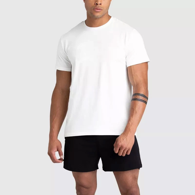 OEM Factory Ice Porcelain Cotton Spandex Men&prime; S T Shirt Sprot Wear