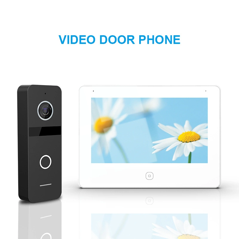 شاشة لمس عالية الدقة بأربعة أسلاك 7 بوصات Intercom Home Security Video Doorphone مع الذاكرة