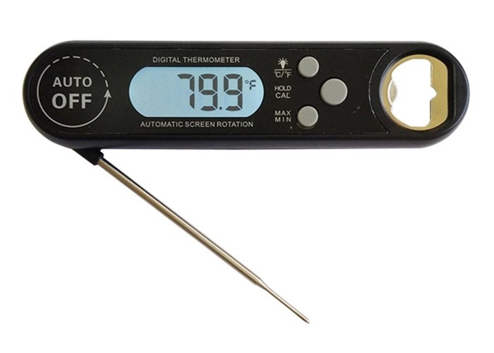 Drahtloser BBQ-Fleisch-Thermometer mit drehendem Bildschirm und Fühler