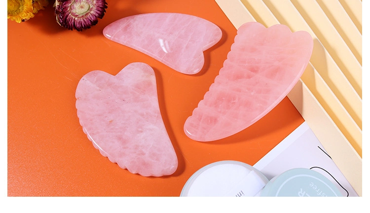 Rosenquarz Rosa Jade Guasha Natürlichen Stein Scraper Chinesischen Gua Sha Pad