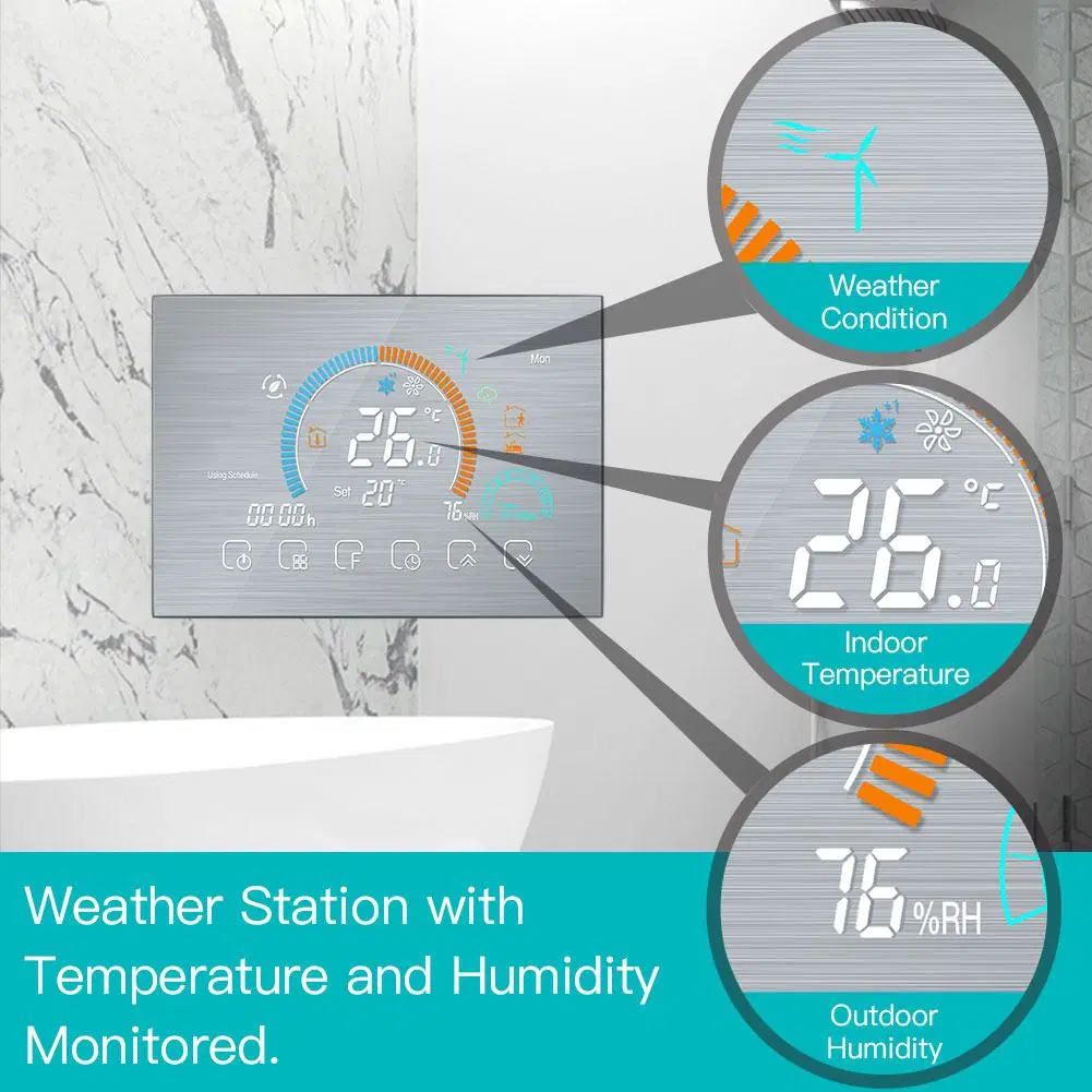 Controlo de temperatura e humidade do termóstato digital inteligente WiFi Tuya Para controlo da temperatura