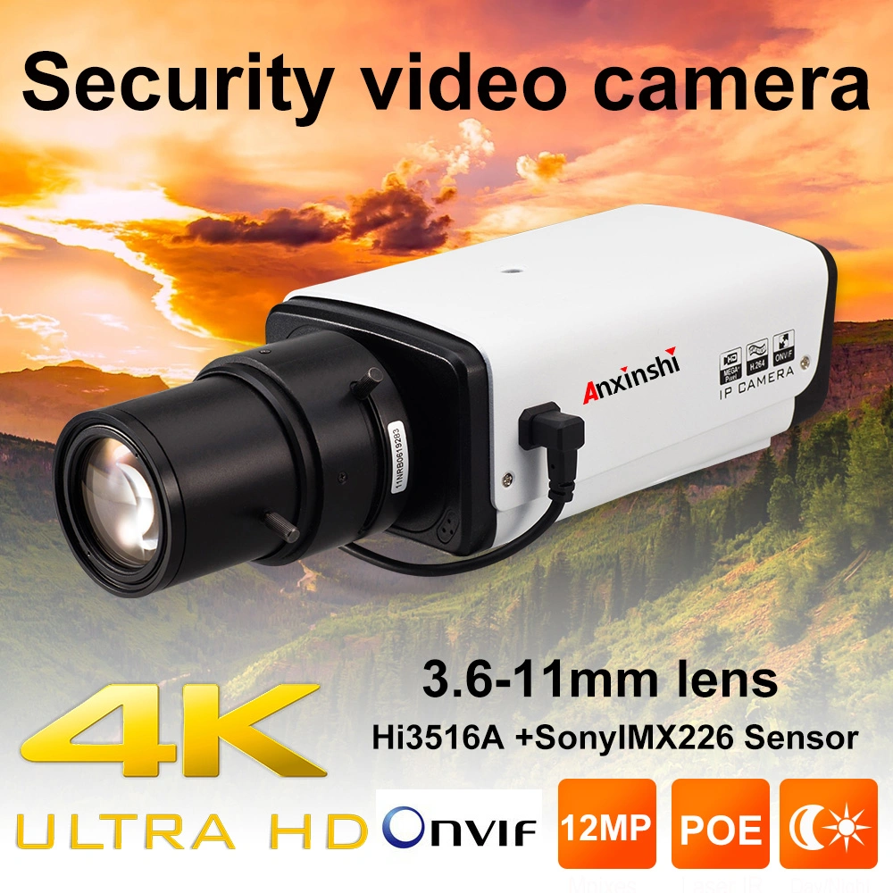 Caméra IP 4K HI3516A +capteur Sony IMX226 12MP Ultra Réseau Poe d'alarme IP caméra 4K H. 265&amp; H. 264 Caméra vidéo de sécurité double alimentation