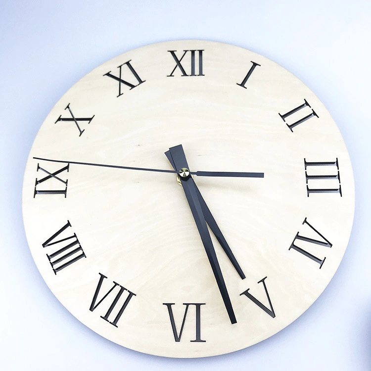 Customized Sublimation Blank Printing Wooden Wall Clock Heat Transfer Clock Surface