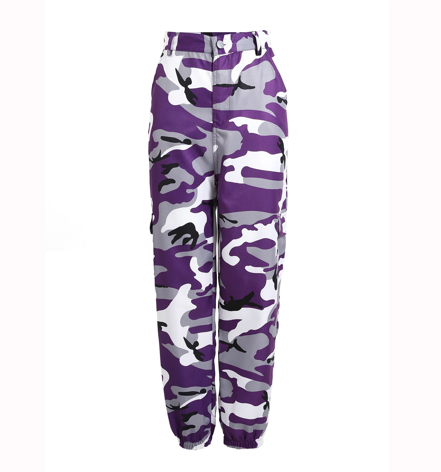 Womens 3XL Camouflage Drawstring Elastic Waist Sports Lounge Pants with Pockets