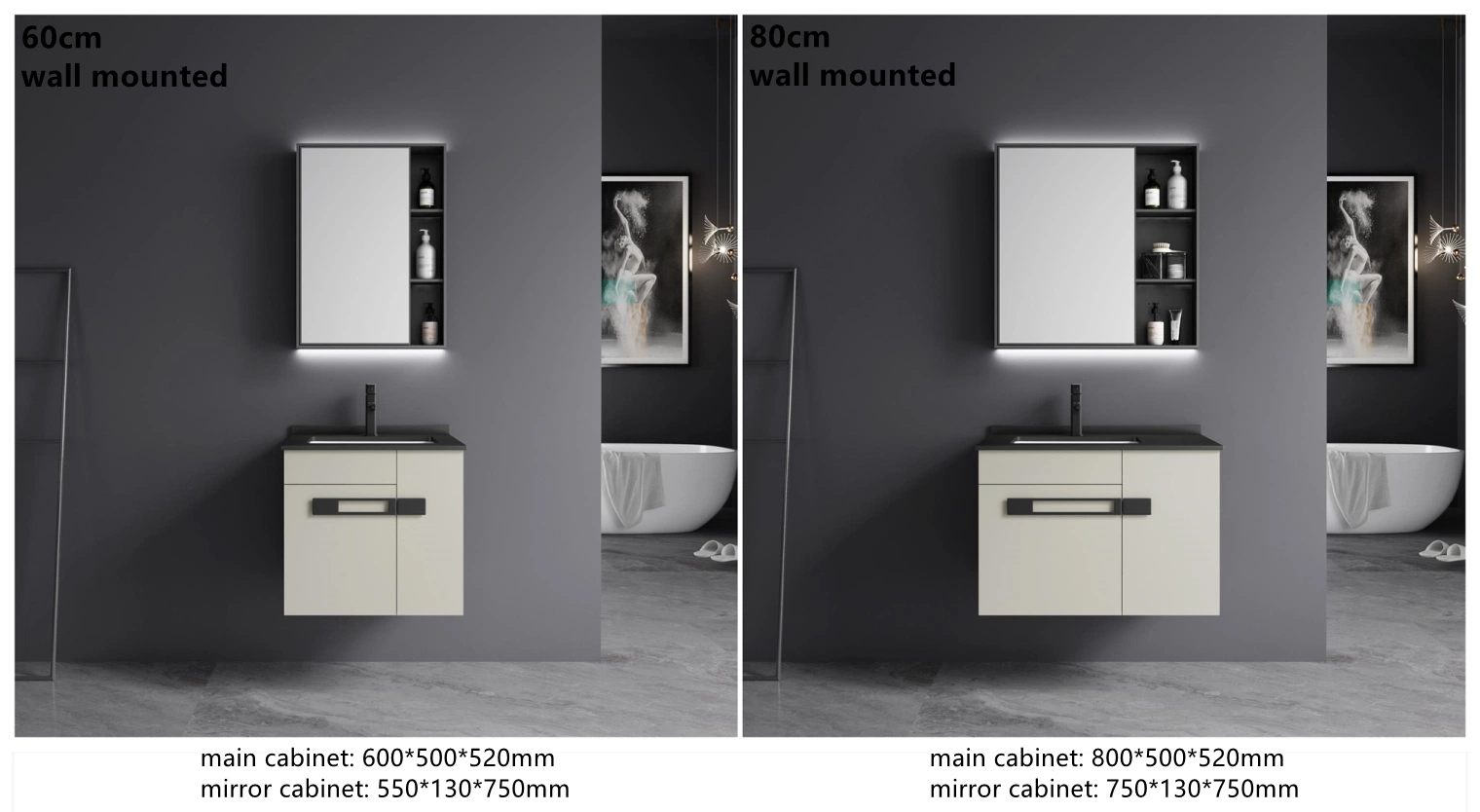 European Style Sanitary Ware Wash Basin Cabinet Furniture Set Wholesale/Supplier PVC Bathroom Vanity Set