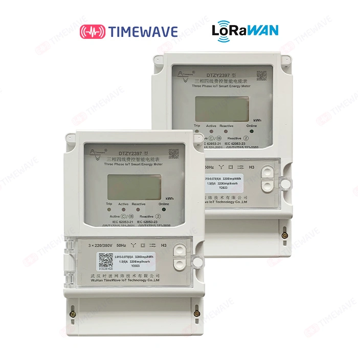 Compteur d'énergie électrique intelligent triphasé Lorawan avec télécommande prépayée et contrôle marche-arrêt de l'électricité, facturation basée sur le temps