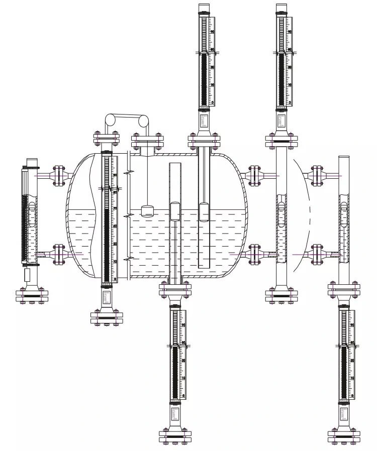 Mechanical Liquid Water Level Indicator Meter Sensor Transmitter Tank Magnetic Flip Level Gauge for Oil Fuel Diesel
