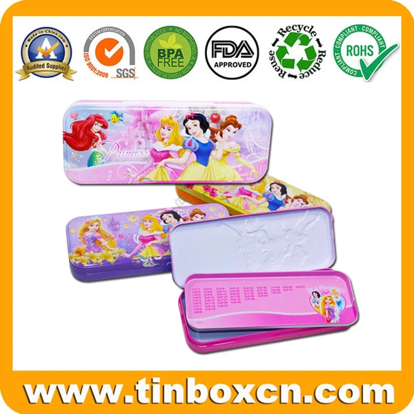 Double-Decked Stationery Kit Metal Tin Case for Student Pencil Box