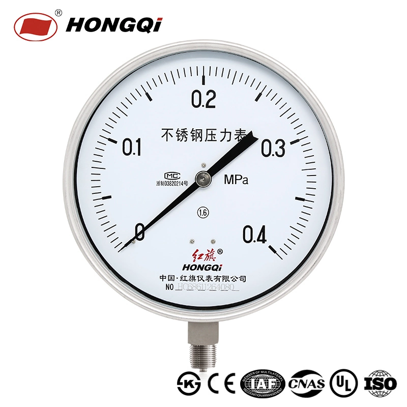 Hongqi Y-200bf Öl gefüllt Stoßfestigkeit Edelstahl Manometer