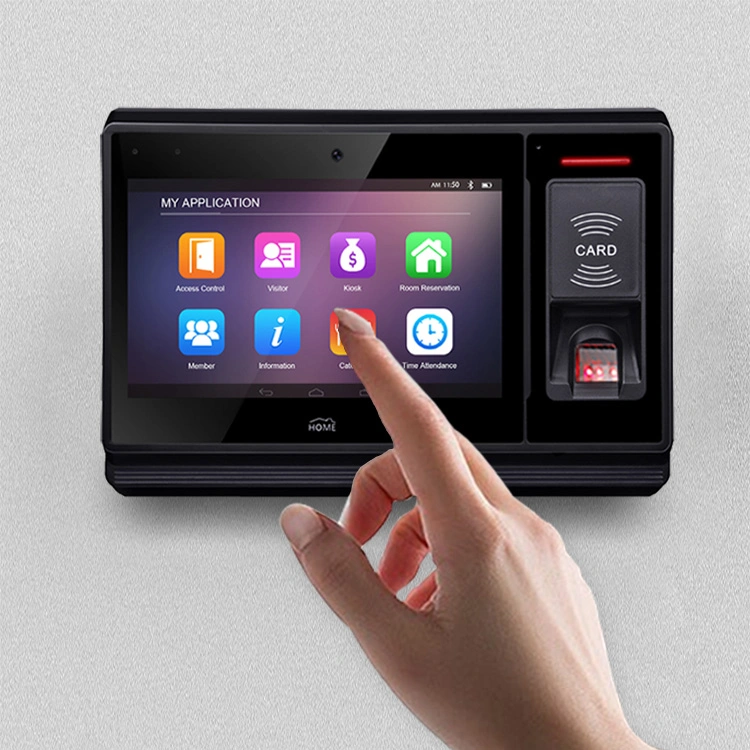 Android Capacitive Touch Panel with LED RFID NFC Reader and Fingerprint for Meeting Room Booking System