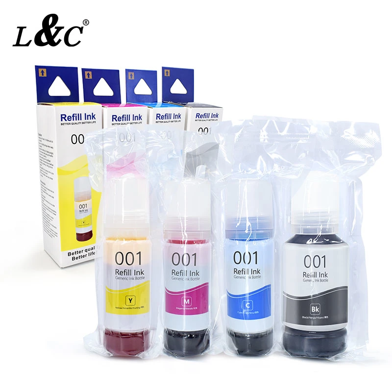 L&C 70ml Black Gray 001 Ep001 Refill Dye Ink for Epson L4150 / 4160 / 6160 /6170 / 6190 Digital Printing