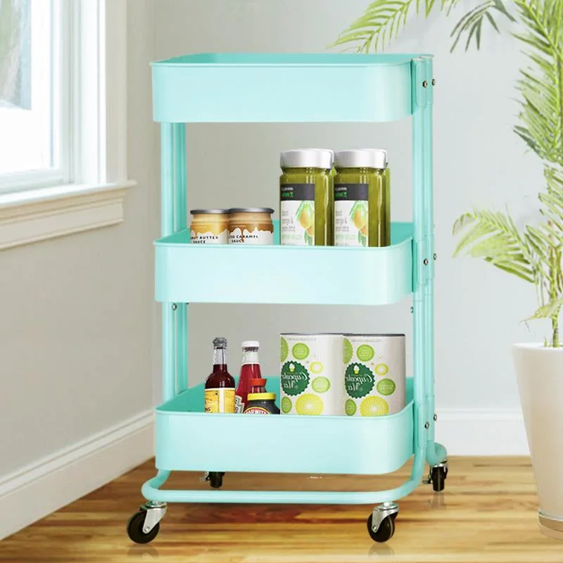 Three-Tier metal furniture cart is suitable for kitchen use