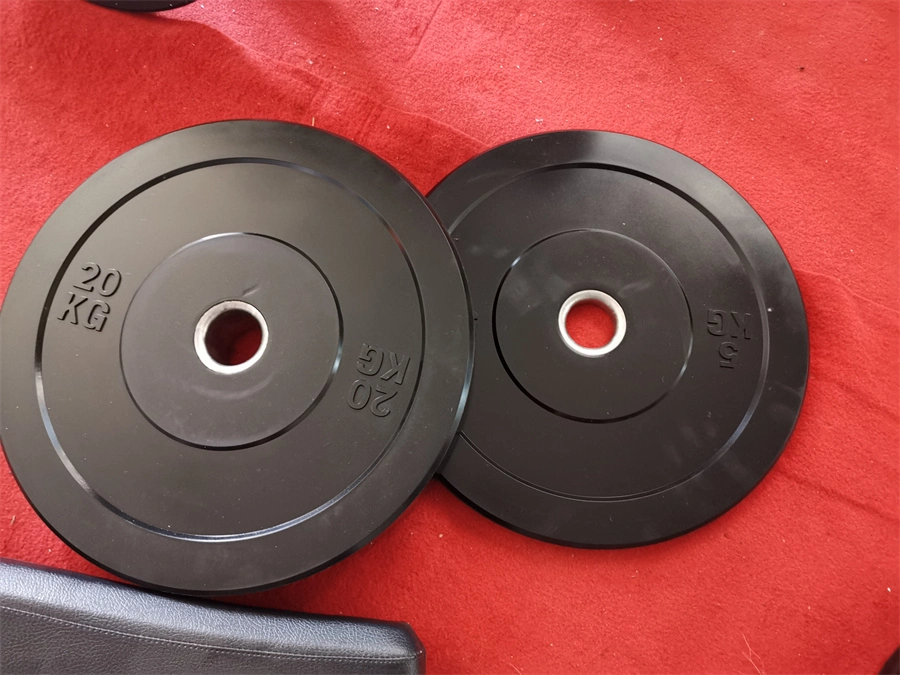 Hot Sale Weightlifting Barbell Plate Black Competition Bumper Plates 25kg 55lb