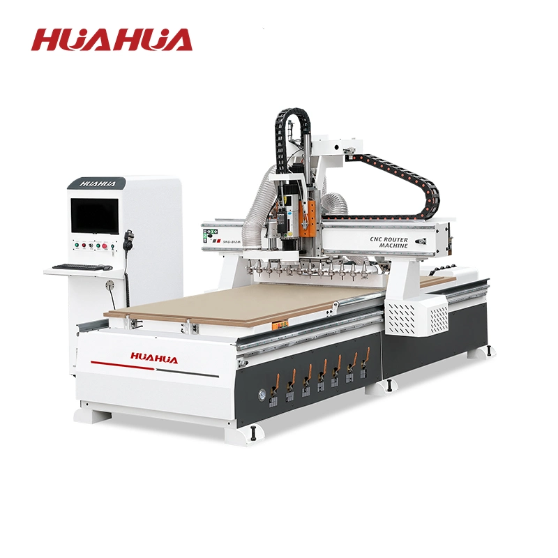 Huahua Skg-812m Woodworking Atc Wood CNC Router Machine Automatic CNC Cutting Machine with Auto Tool Changer