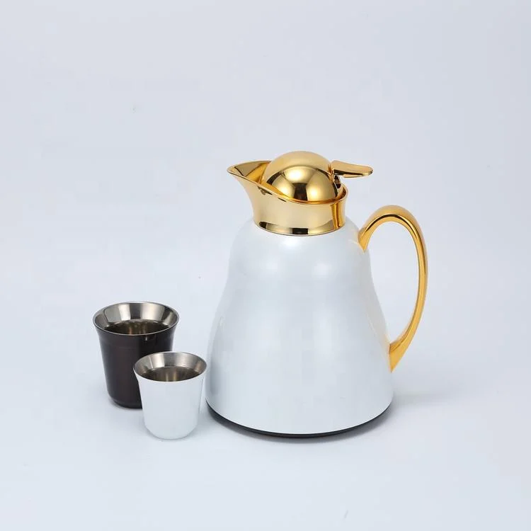 Glass Inside Arabic Style Vacuum Flask Carafe Double Wall Coffee Pot Stainless Steel Coffee Jug Tea Flask Custom Tea Pot