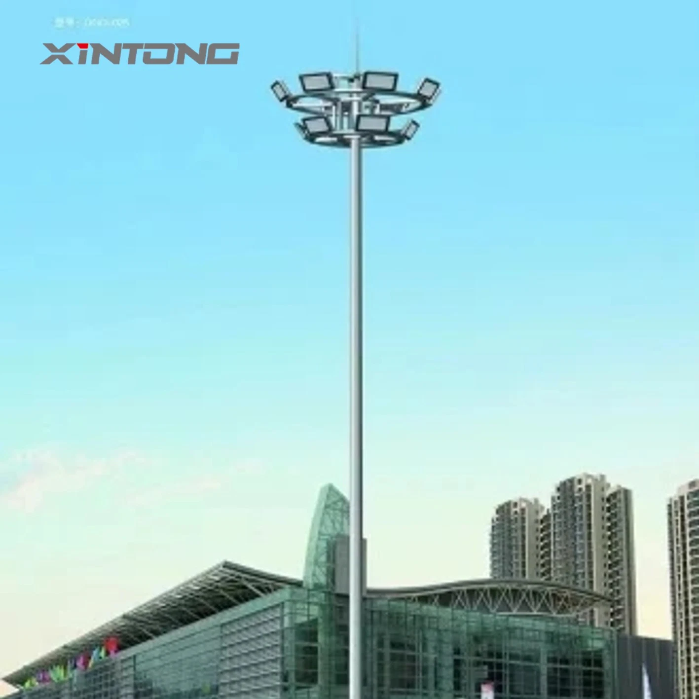 Embalaje Xintong Aairport por tela; el envío de la torre de iluminación de la carretilla con mástil alto CCC