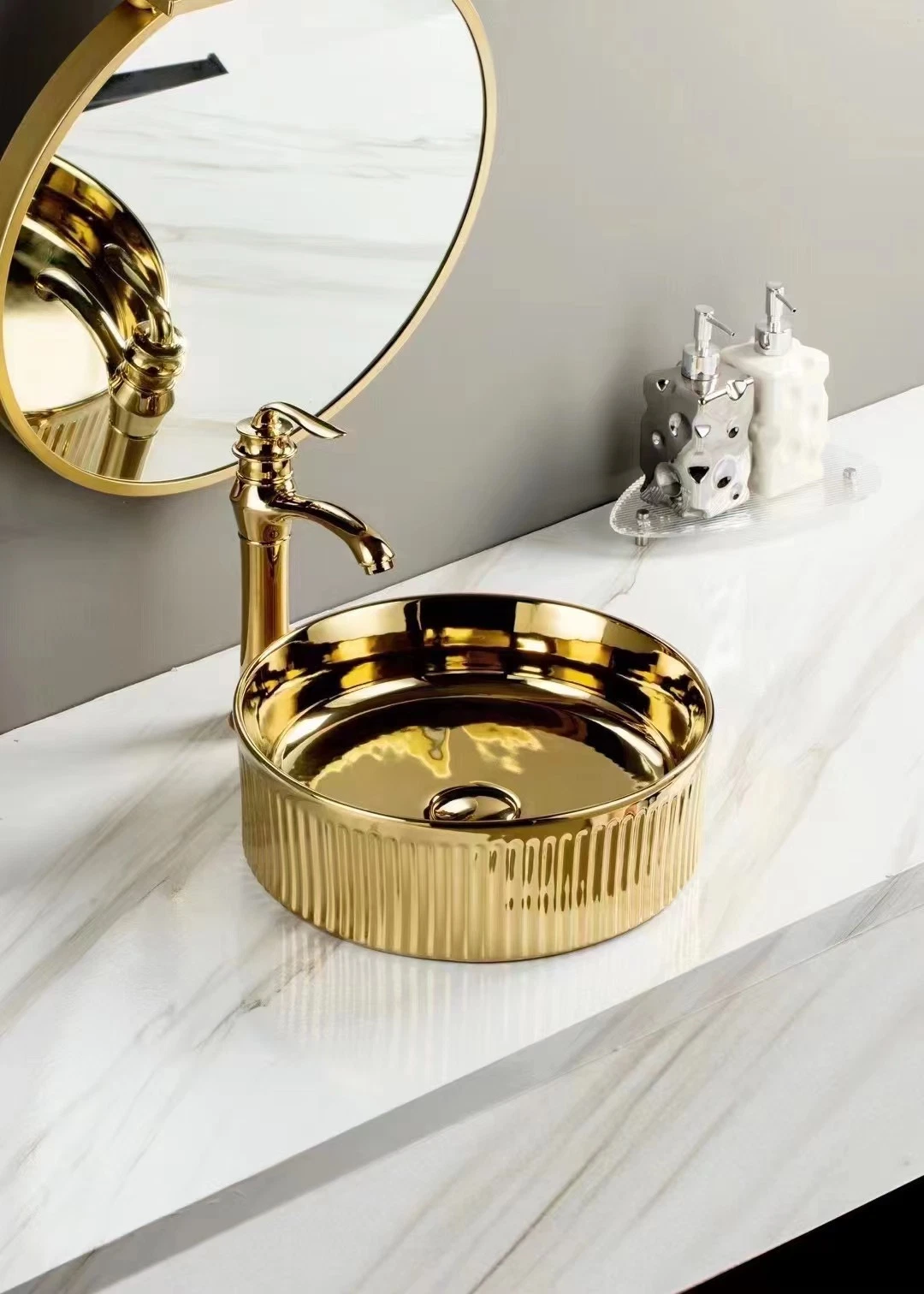 Suíte sanitária Ware cerâmica chinês Golden Art Basin Sink para Banheiro