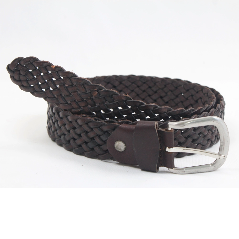 Nickle Free Brown Pentrated tanned trançado Man ′ S Fashion Belt