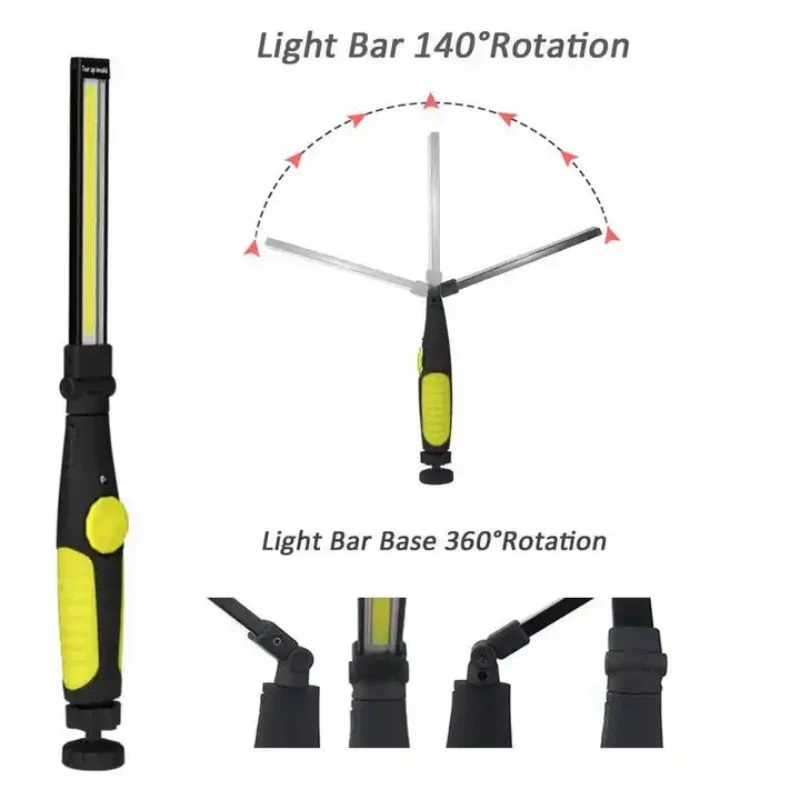 Adjustable Light 18650 Li-ion Battery COB LED Work Inspection Light for Repairing