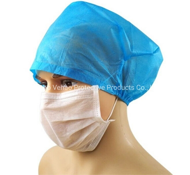 Anti Dust Disposable PP Non Woven Blue Cap DMDB-046