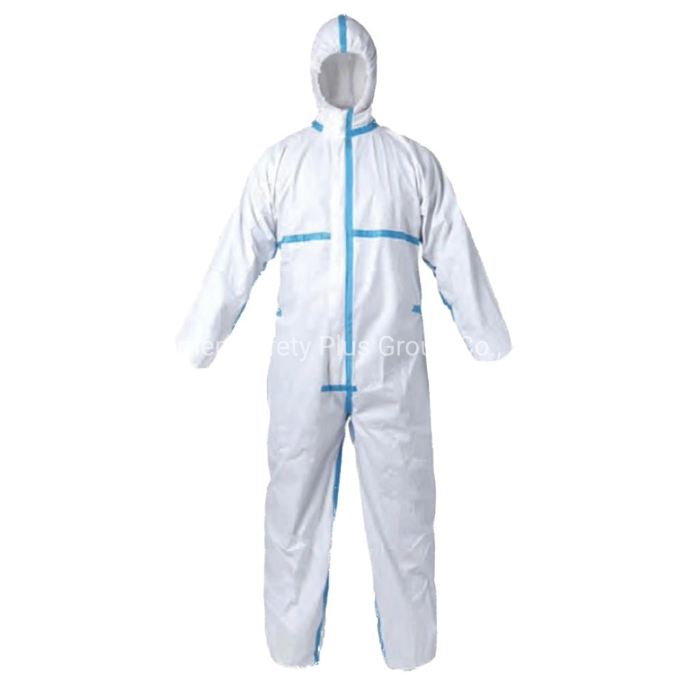 Salida de fábrica CE desechables desechables tipo 3 y 4 Bata PPE traje de protección global de ropa de seguridad Ropa sobretodo
