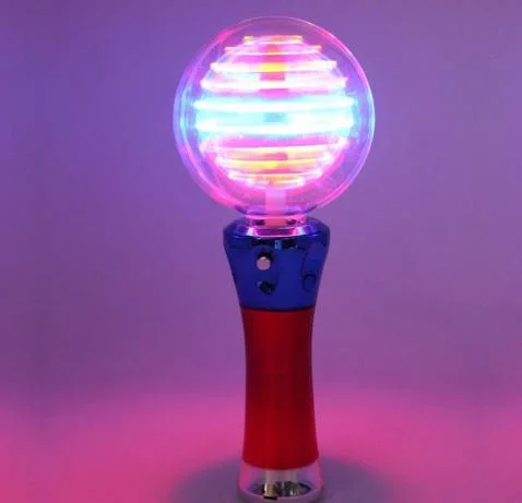 New Creative Design Rotating Ball Light Toy Ideal Gift for Kids Flash Stick Children's Electronic Glowing Toys LED Light Wand