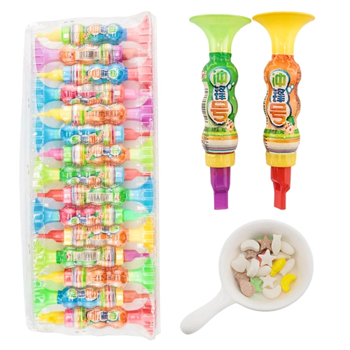 Horn Shaped Candy Mini Plastic Trumpet with Multi Colour Toy Candy