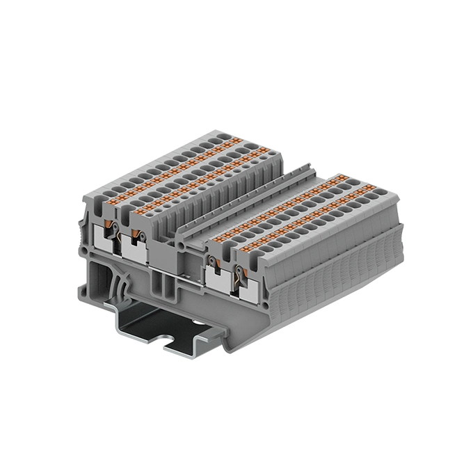 PT16-3-G Push in Spring Type DIN Rail Terminal Block Connector