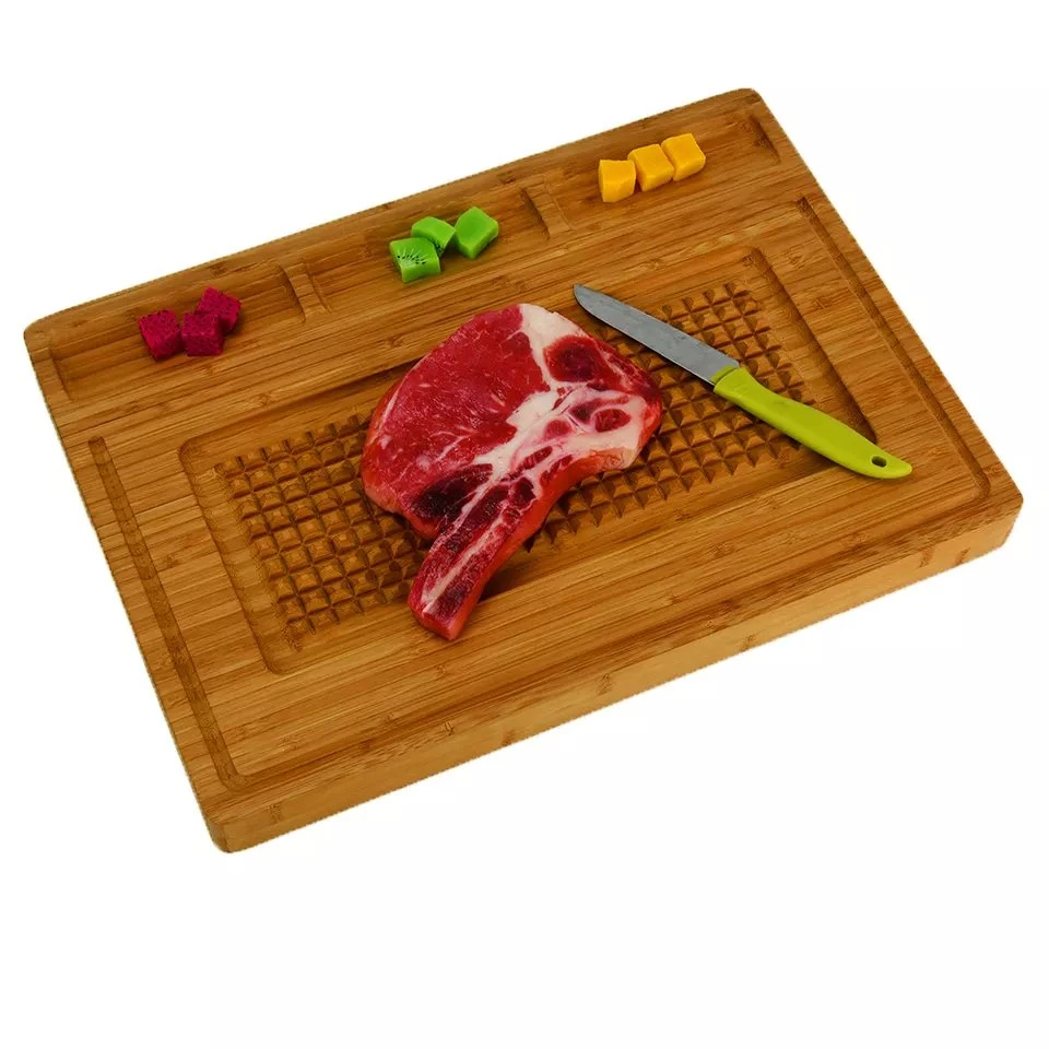 Extra Large Rectangular Organic Kitchen Bamboo Wooden Cutting Board Blocks with Juice Grooves