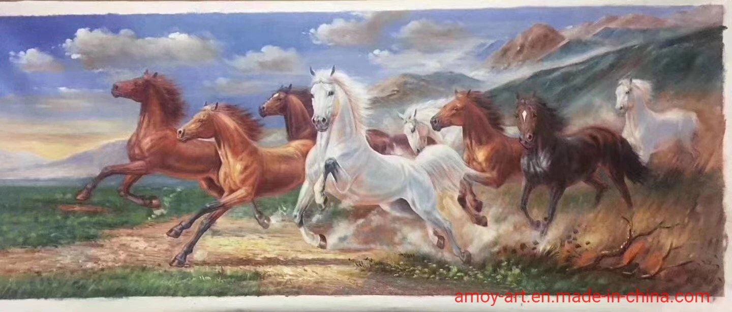 Les chevaux de l'huile chinois à la main de l'exécution peintures sur toile