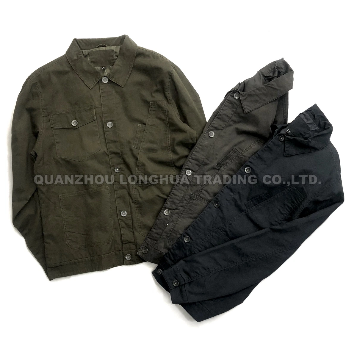 Men Boys Jacket Cotton Garment Enzyme Wash Coat Outdoor Clothes