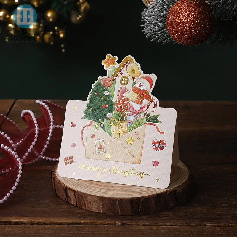Impresión personalizada Oro Foil Mini Navidad Promoción Tarjeta de regalo plástico Tarjetas de regalo