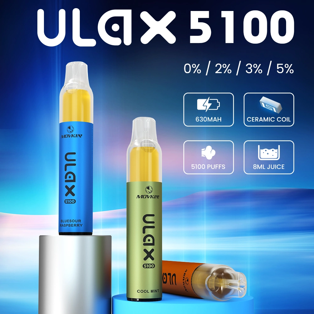 Alta calidad E-Cigarette Movkin Ulax 5100 Puffs bobina cerámica original Batería recargable VAPE desechable