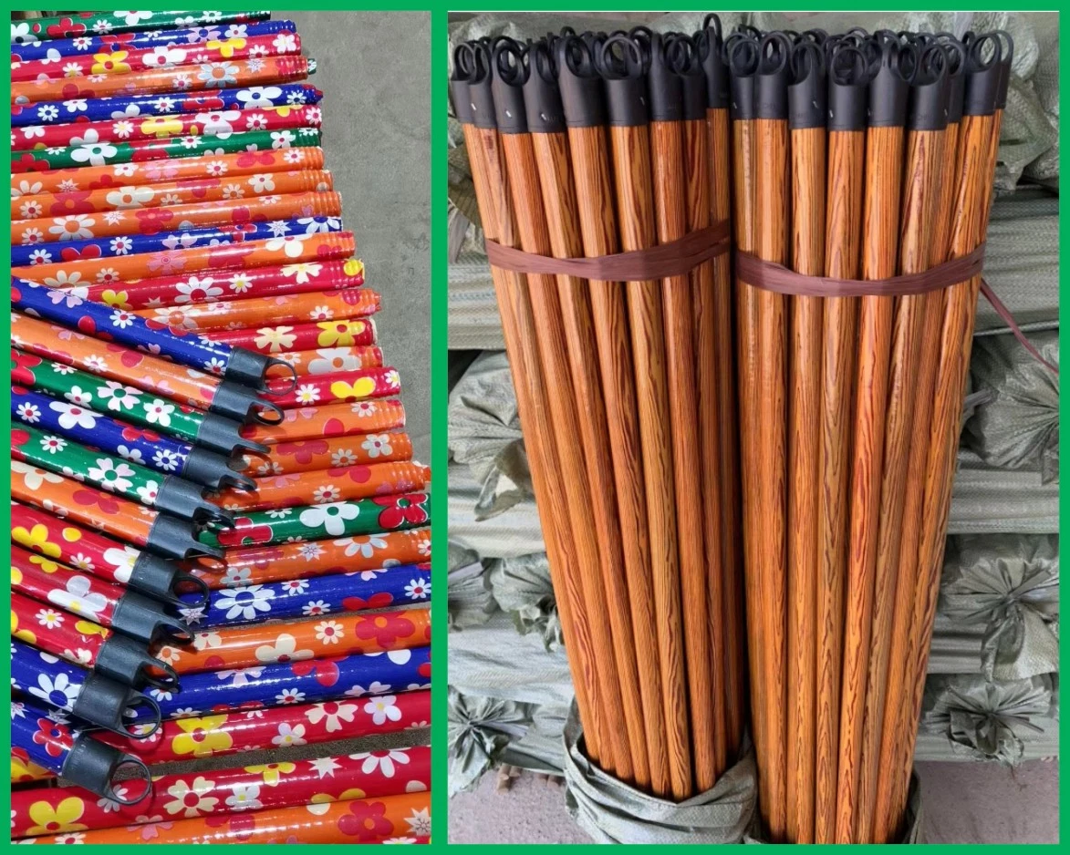 Wooden Broom Handle Sticks PVC Coated 100% Eucalyptus Flower Mop Stick